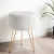 Artiss Velvet Ottoman Foot Stool, Round White with Gold Legs, 33x33x46cm, MDF Frame, High-Resilience Foam Padding