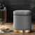 Artiss Ottoman Storage Foot Stool Round Velvet Charcoal Grey 40x40x45cm with Gold Base, 120kg Capacity
