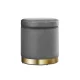Artiss Ottoman Storage Foot Stool Round Velvet Charcoal Grey 40x40x45cm with Gold Base, 120kg Capacity