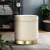 Artiss Cream Velvet Ottoman Storage Footstool - Round, Tufted, Multi-use Seating with Gold Ring, 120kg Capacity