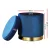 Artiss Navy Velvet Ottoman Storage Footstool - Round, Tufted, 40x40x45cm, Multi-Functional, Sturdy, 120kg Capacity