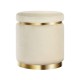 Artiss Ottoman Foot Stool - Round Velvet Cream, Tufted Seat, Gold Accents, 40x40x45cm, Elegant & Sturdy Design