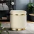 Artiss Ottoman Foot Stool - Round Velvet Cream, Tufted Seat, Gold Accents, 40x40x45cm, Elegant & Sturdy Design