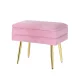 Artiss Ottoman Storage Foot Stool, Velvet, 50x34x42cm, Pink, Elegant Seating with Hidden Storage and Gold Metal Legs