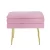 Artiss Ottoman Storage Foot Stool, Velvet, 50x34x42cm, Pink, Elegant Seating with Hidden Storage and Gold Metal Legs