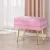 Artiss Ottoman Storage Foot Stool, Velvet, 50x34x42cm, Pink, Elegant Seating with Hidden Storage and Gold Metal Legs