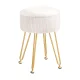 Artiss Ottoman Storage Footstool, Velvet, 32x32x46cm, White, Reversible Lid, Multi-Functional, Easy Assembly