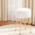 Artiss Ottoman Storage Footstool, Velvet, 32x32x46cm, White, Reversible Lid, Multi-Functional, Easy Assembly