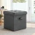 Artiss Foldable Storage Ottoman Footstool - Grey Faux Linen, 40x40cm, Hidden Storage, 300kg Capacity, Easy Assembly