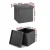 Artiss Foldable Storage Ottoman Footstool - Grey Faux Linen, 40x40cm, Hidden Storage, 300kg Capacity, Easy Assembly