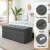 Artiss Foldable Storage Ottoman Footstool - Faux Linen Fabric, 76x38cm, Hidden Storage, 300kg Capacity, Grey