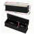 Artiss 140cm Fluted Black Storage Ottoman Blanket Box - Faux Linen Upholstery, Hinged Lid, Multi-functional Seating