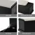 Artiss 140cm Fluted Black Storage Ottoman Blanket Box - Faux Linen Upholstery, Hinged Lid, Multi-functional Seating