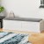 Artiss 140cm Fluted Grey Storage Ottoman Blanket Box - Faux Linen Upholstery, Hinged Lid, MDF Frame, 300kg Capacity