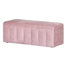 Artiss Velvet Storage Ottoman, 103cm, Pink, Luxury Blanket Box, High Resilience Foam, No Assembly Required