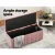 Artiss Velvet Storage Ottoman, 103cm, Pink, Luxury Blanket Box, High Resilience Foam, No Assembly Required