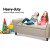 Artiss 125cm Taupe Linen Storage Ottoman: Elegant Seating, Ample Storage, Solid Wood Build, Lift-Up Lid, Armrests