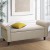 Artiss 125cm Taupe Linen Storage Ottoman: Elegant Seating, Ample Storage, Solid Wood Build, Lift-Up Lid, Armrests