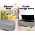 Artiss 97cm Storage Ottoman Blanket Box - Light Grey Faux Linen, Tufted Button Design, Solid Wood, Ample Storage Space