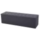 Artiss 140cm Dark Grey Faux Linen Storage Ottoman Blanket Box - Elegant Tufted Seat, Extra-Long Design, Ample Storage