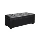 Artiss 97cm Black Faux Leather Storage Ottoman Blanket Box - Elegant Seating with Generous Storage & Solid Wood Frame