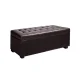 Artiss 97cm Brown Faux Leather Storage Ottoman Blanket Box - Premium Cushion-Top Seat with Solid Wood Construction