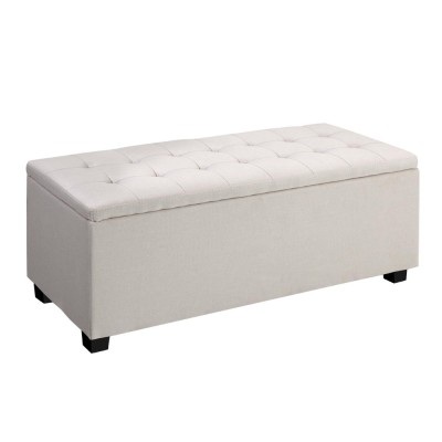 Artiss 97cm Linen Beige Storage Ottoman Blanket Box - Elegant Faux Linen, Solid Wood, 100kg Capacity, Spacious Storage Artiss 97cm Linen Beige Storage Ottoman Blanket Box - Elegant Faux Linen, Solid Wood, 100kg Capacity, Spacious Storage