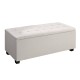 Artiss 97cm Linen Beige Storage Ottoman Blanket Box - Elegant Faux Linen, Solid Wood, 100kg Capacity, Spacious Storage