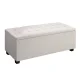 Artiss 97cm Linen Beige Storage Ottoman Blanket Box - Elegant Faux Linen, Solid Wood, 100kg Capacity, Spacious Storage