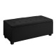 Artiss 97cm Black Faux Linen Storage Ottoman Blanket Box - Luxury Seating & Ample Storage with Solid Wood Frame