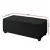 Artiss 97cm Black Faux Linen Storage Ottoman Blanket Box - Luxury Seating & Ample Storage with Solid Wood Frame