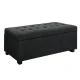Artiss 97cm Charcoal Linen Storage Ottoman Blanket Box - Elegant Faux Linen, Multi-Functional with Generous Storage