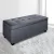 Artiss 97cm Grey Storage Ottoman Blanket Box - Faux Linen, Solid Wood, 100kg Capacity, Multi-Functional Seat & Storage