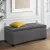 Artiss 97cm Grey Storage Ottoman Blanket Box - Faux Linen, Solid Wood, 100kg Capacity, Multi-Functional Seat & Storage