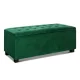 Artiss Storage Ottoman, Velvet, 98cm, Green, Elegant Tufted Design, Spacious Blanket Box, Versatile Home Décor