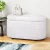 Artiss Storage Ottoman Blanket Box 87cm Bouclé Fabric Oval, White, Padded Seat, Hinged Lid, Bedroom Organiser