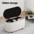 Artiss Storage Ottoman Blanket Box 87cm Bouclé Fabric Oval, White, Padded Seat, Hinged Lid, Bedroom Organiser