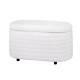 Artiss Storage Ottoman Blanket Box 87cm Bouclé Fabric Oval, White, Padded Seat, Hinged Lid, Bedroom Organiser