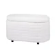 Artiss Storage Ottoman Blanket Box 87cm Bouclé Fabric Oval, White, Padded Seat, Hinged Lid, Bedroom Organiser