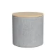 Artiss 40cm Grey Round Storage Ottoman - Faux Linen, MDF Frame, Concealed Space, 150kg Capacity, No Assembly