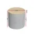 Artiss 40cm Grey Round Storage Ottoman - Faux Linen, MDF Frame, Concealed Space, 150kg Capacity, No Assembly