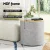 Artiss 40cm Grey Round Storage Ottoman - Faux Linen, MDF Frame, Concealed Space, 150kg Capacity, No Assembly
