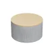 Artiss 60cm Grey Round Storage Ottoman Blanket Box - Faux Linen, Removable Lid, Anti-Slip, 150kg Capacity