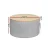 Artiss 60cm Grey Round Storage Ottoman Blanket Box - Faux Linen, Removable Lid, Anti-Slip, 150kg Capacity