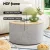 Artiss 60cm Grey Round Storage Ottoman Blanket Box - Faux Linen, Removable Lid, Anti-Slip, 150kg Capacity