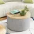 Artiss 60cm Grey Round Storage Ottoman Blanket Box - Faux Linen, Removable Lid, Anti-Slip, 150kg Capacity