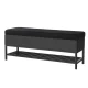 Artiss Boucle Storage Ottoman, MDF Frame, 110cm, Black, Hidden Storage, Open Shelf, High-Resilience Foam Padding
