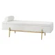 Artiss Storage Ottoman Bed, Boucle Fabric, 140cm, White & Gold, Hidden Storage, Detachable Pillow, Easy Assembly