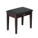 Alpha Piano Bench Stool with Storage, Solid Wood, Brown PU Leather, 55x34cm, Cushioned Seat, Anti-Slip, Vintage Style