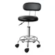 Artiss Salon Stool Swivel Chair - Black PU Leather, Adjustable Height, 360° Rotation, 5 Wheels, Chrome Base